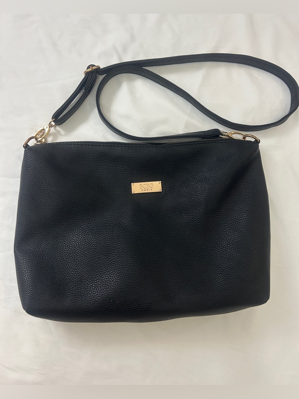 BCBG Paris Black and Gold Shoulder Crossbody Bag Purse